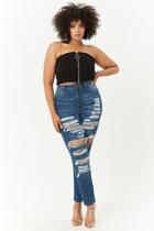 Forever21 Plus Size Destroyed Skinny Jeans