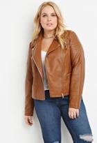 Forever21 Plus Topstitched Faux Leather Jacket