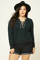 Forever21 Plus Size Lace-up Sweater