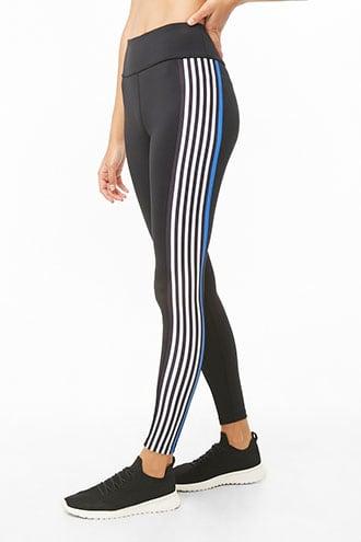 Forever21 Active Striped Key Pocket Leggings
