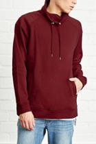 21 Men Men's  Red Quilted Cowl-neck Pullover