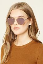 Forever21 Gold & Light Pink Mirrored Cutout Sunglasses