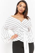 Forever21 Plus Size Striped Wrap-front Top