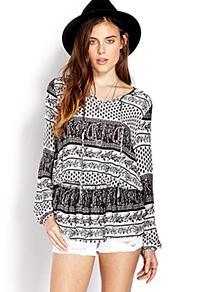 Forever21 Paisley Peasant Top