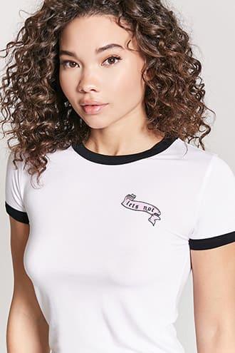 Forever21 Lets Not Graphic Ringer Tee