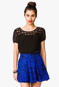Forever21 Sheer Lace Panel Blouse