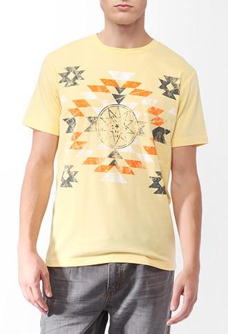 21 Men Tribal Pattern Tee