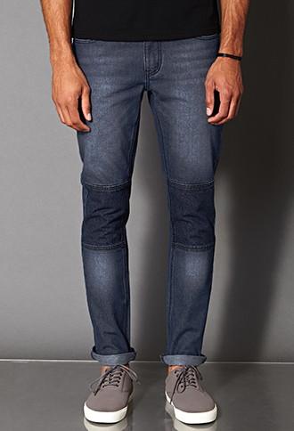 21 Men Paneled Dark Wash - Slim Fit Jeans