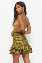 Forever21 Plaid Lace-up Ruffle Dress