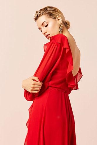 Forever21 Ruffle Wrap High-low Dress