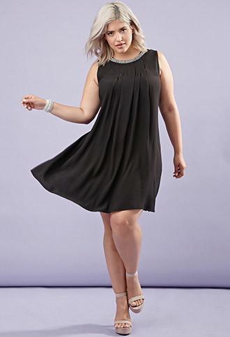 Forever21 Plus Women's  Plus Size Rhinestone Sheath Dress