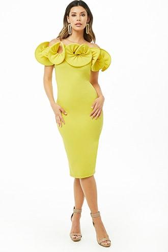Forever21 Structured Off-the-shoulder Bodycon Dress