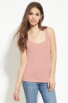 Forever21 Women's  Apricot Stretch Knit Tank