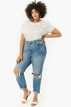 Forever21 Plus Size Distressed Mom Jeans