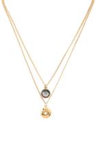Forever21 Layered Round Pendant Necklace