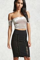 Forever21 Lace-up Midi Skirt
