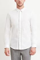 21 Men Men's  White Pintucked Cotton Shirt