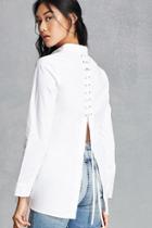 Forever21 Women's  Lace-up Back Shirt