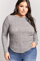 Forever21 Plus Size Marled Dolphin-hem Top