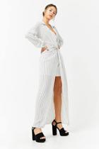 Forever21 Striped Twist-front High-low Maxi Dress