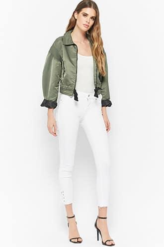 Forever21 Levis 711 Lace-up Skinny Jeans