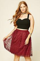 Forever21 Plus Women's  Plus Size Geo Lace Skirt