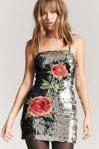 Forever21 Sequin Floral Applique Dress