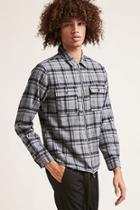 Forever21 Zip-front Plaid Flannel Shirt