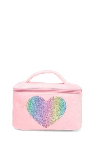 Forever21 Faux Fur Heart Makeup Bag