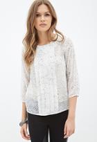 Forever21 Contemporary Speckled Pintucked Blouse