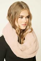 Forever21 Light Pink Faux Fur Infinity Scarf