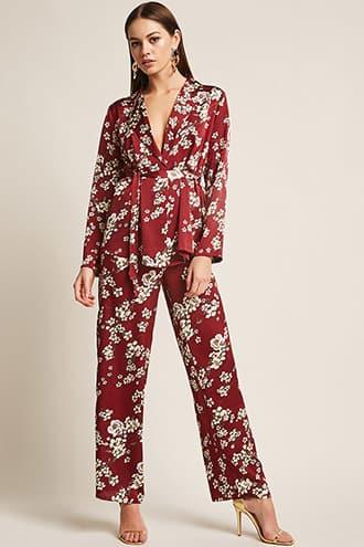 Forever21 Rd & Koko Crepe Floral Print Pants