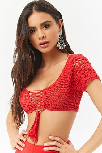 Forever21 Crochet Swim Cover-up Top