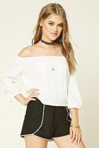 Forever21 Women's  Black Crochet-trimmed Shorts