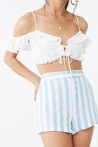 Forever21 Cotton-blend Striped Shorts