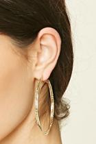 Forever21 Gold Etched Spiral Hoop Earrings