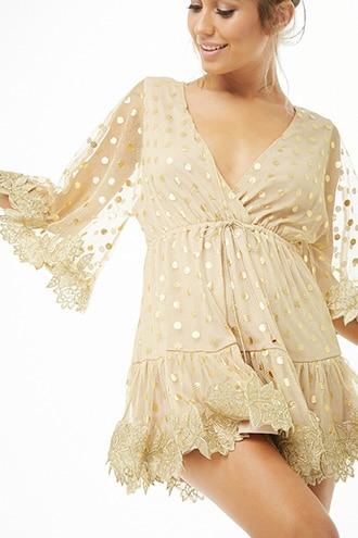 Forever21 Selfie Leslie Polka Dot Mesh Mini Dress