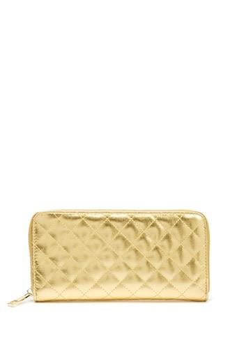 Forever21 Quilted Metallic Faux Leather Wallet