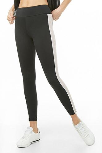 Forever21 Active Metallic Striped Leggings