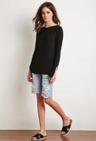 Forever21 Boxy Slit-sleeve Top