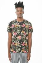 Forever21 Tiger & Floral Varsity Ringer Tee