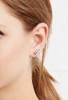 Forever21 Cutout Triangle Ear Pin And Stud Set (b.silver)