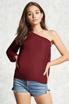 Forever21 One-shoulder Shirred Top