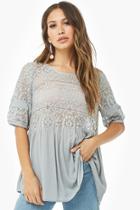 Forever21 Sheer Floral Lace Tunic