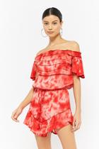 Forever21 Boho Me Off-the-shoulder Tie-dye Romper
