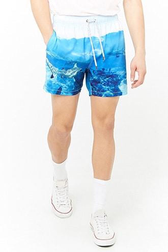 Forever21 Vintage Summer Oceanic Swim Trunks