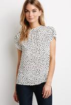 Forever21 Contemporary Dotted Tulip-sleeve Blouse