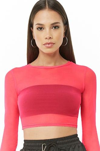 Forever21 Neon Mesh Crop Top