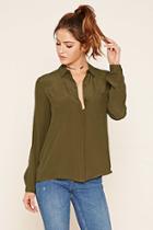 Forever21 Button-front Woven Shirt