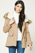 Forever21 Women's  Faux Fur Trimmed Parka
